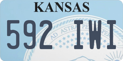 KS license plate 592IWI