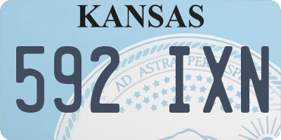 KS license plate 592IXN