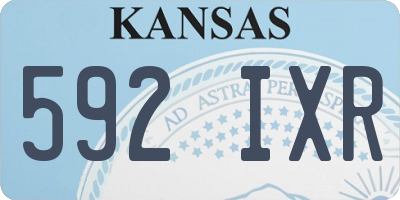 KS license plate 592IXR