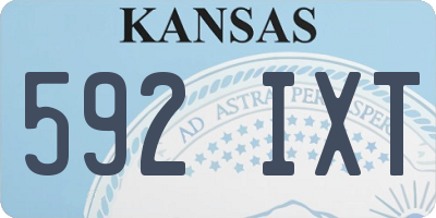 KS license plate 592IXT