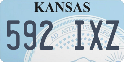 KS license plate 592IXZ