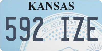 KS license plate 592IZE