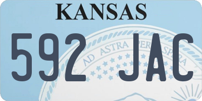 KS license plate 592JAC