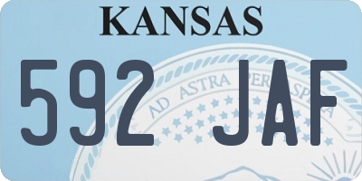 KS license plate 592JAF