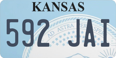 KS license plate 592JAI
