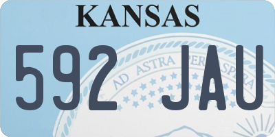 KS license plate 592JAU
