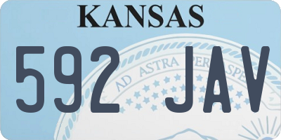 KS license plate 592JAV