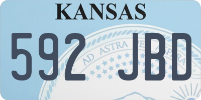 KS license plate 592JBD