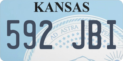 KS license plate 592JBI