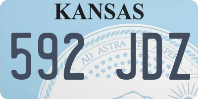 KS license plate 592JDZ