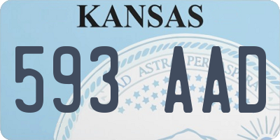 KS license plate 593AAD