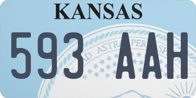 KS license plate 593AAH