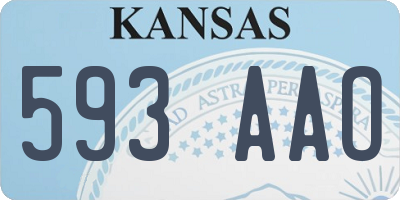 KS license plate 593AAO