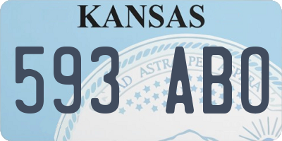 KS license plate 593ABO