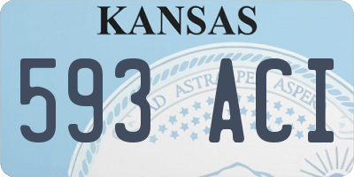 KS license plate 593ACI