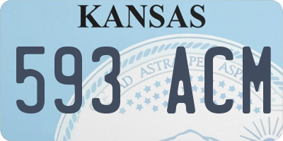 KS license plate 593ACM