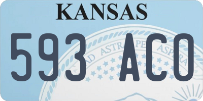KS license plate 593ACO