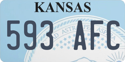 KS license plate 593AFC