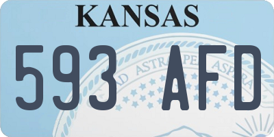 KS license plate 593AFD