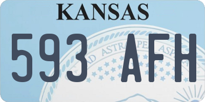 KS license plate 593AFH