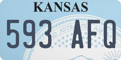 KS license plate 593AFQ
