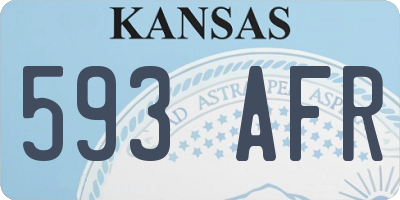 KS license plate 593AFR