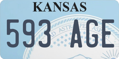 KS license plate 593AGE