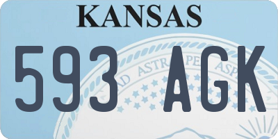 KS license plate 593AGK