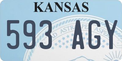 KS license plate 593AGY