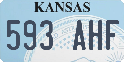 KS license plate 593AHF