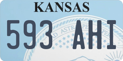 KS license plate 593AHI