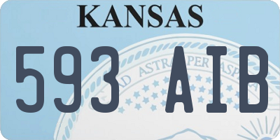 KS license plate 593AIB