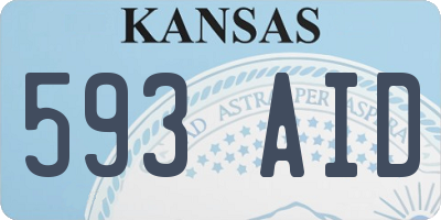 KS license plate 593AID