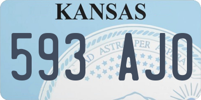 KS license plate 593AJO