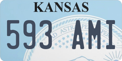 KS license plate 593AMI