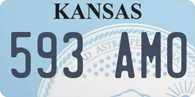 KS license plate 593AMO