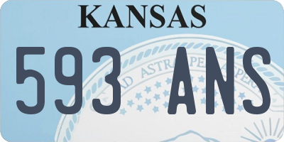 KS license plate 593ANS