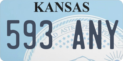 KS license plate 593ANY