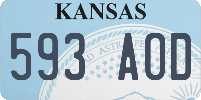 KS license plate 593AOD