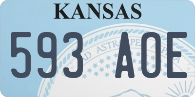 KS license plate 593AOE