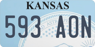KS license plate 593AON