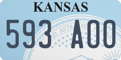 KS license plate 593AOO