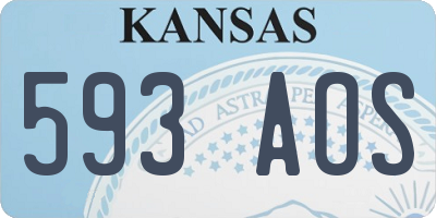 KS license plate 593AOS