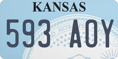 KS license plate 593AOY
