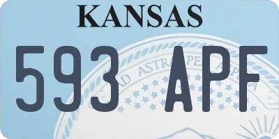 KS license plate 593APF