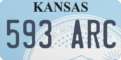 KS license plate 593ARC