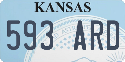 KS license plate 593ARD