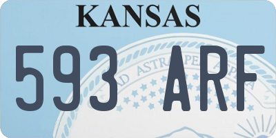 KS license plate 593ARF