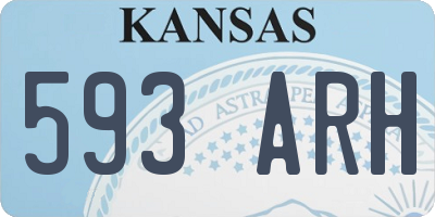 KS license plate 593ARH