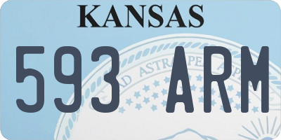 KS license plate 593ARM